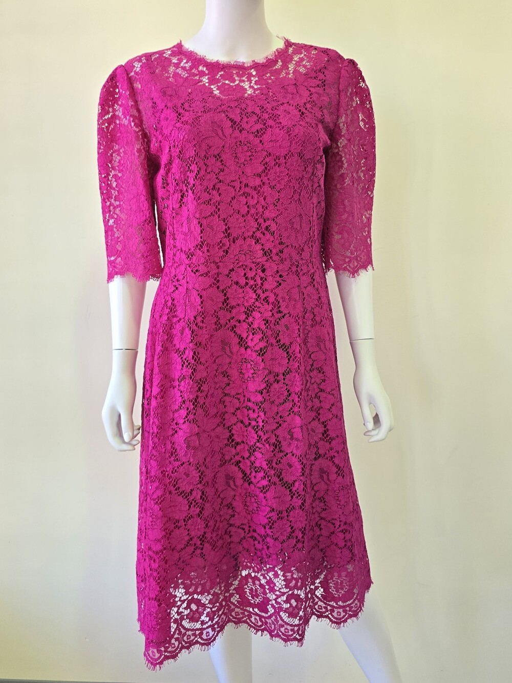 Dolce & Gabbana Midi Lace Dress with Slip